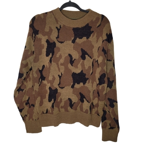 Kolpin Other - Vintage 80s Kolpin Acrylic Knit Camo Sweater in Brown Men's Size Medium